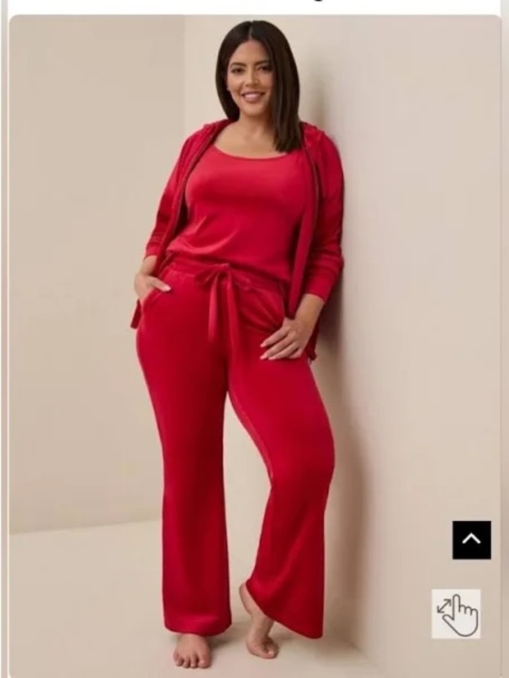 Torrid NWT Pull-On Relaxed sleep Red velour bootcut lounge pant Sz 3X